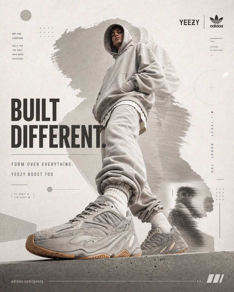 [
  BRAND NAME = ADIDAS × YEEZY
] [
  PRODUCT = YEEZY BOOST 700
] [
  COLORWAY = MONOCHROME GREY...