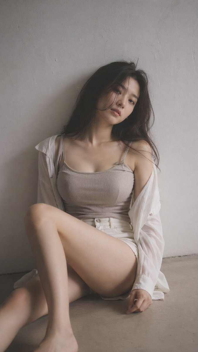 9:16 vertical 鈥?editorial portrait, single subject. Soft black mist filter, subtle haze, gentle h...